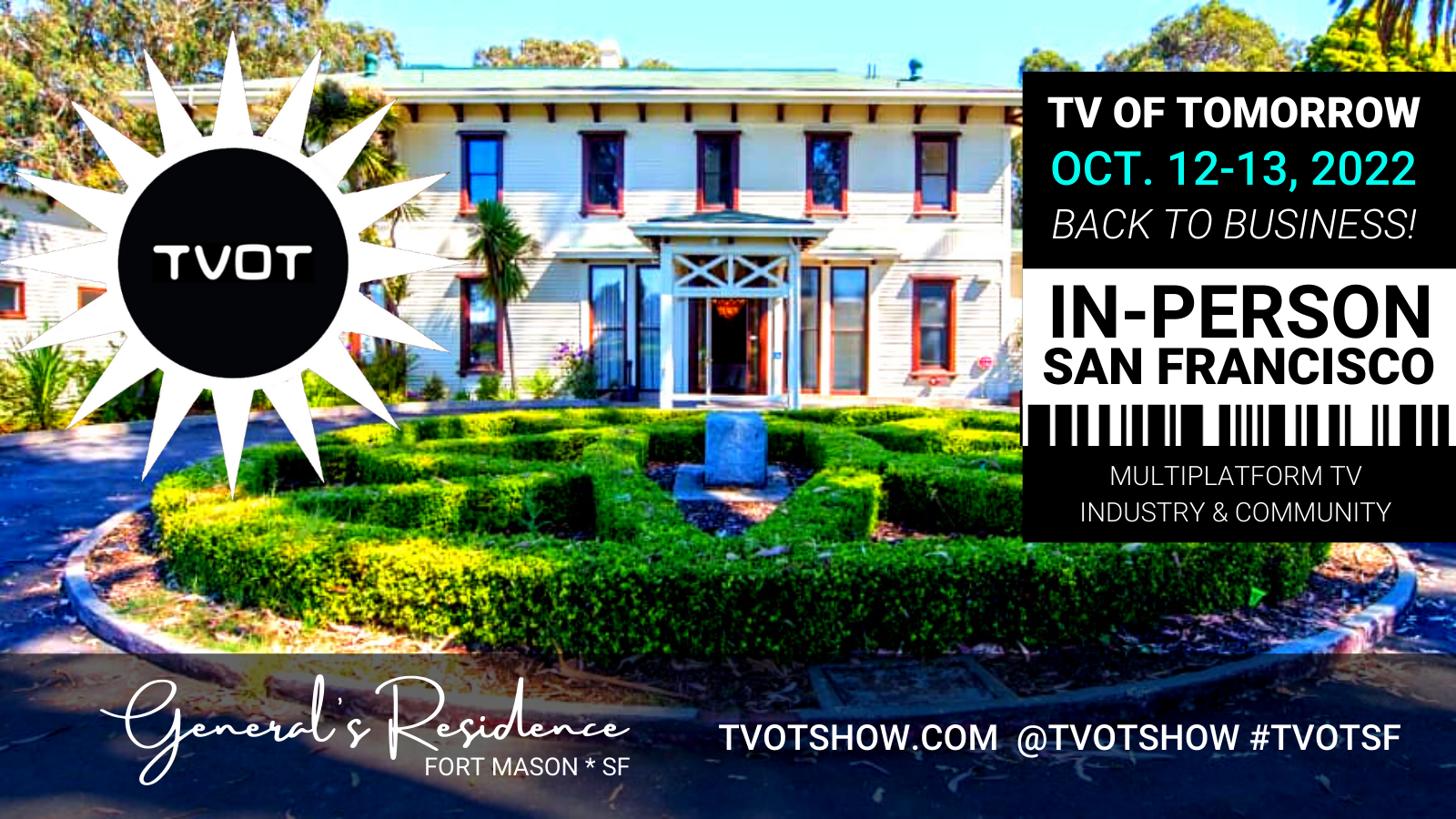 TV of Tomorrow Show (TVOT) SF 2022 to Take Place in Spectacular New Location, October 12th-13th