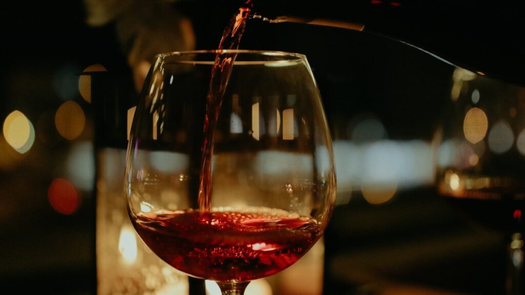 Wine being poured into a glass at the TVOT SF 2026 wine reception